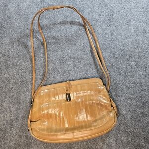 Vintage Genuine Eel Skin Shoulder Bag Soft Leather Purse